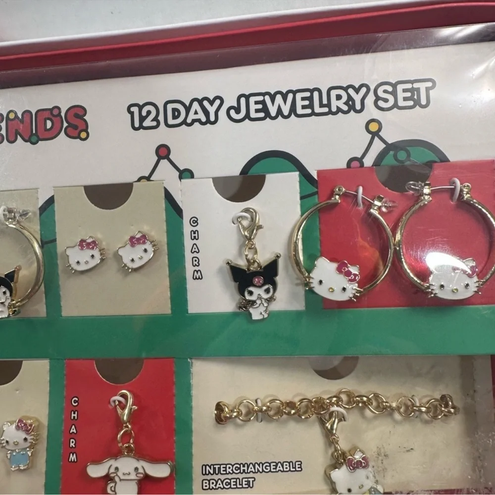 🆕 Hello Kitty 12 Day Jewelry Set & Travel Organizer